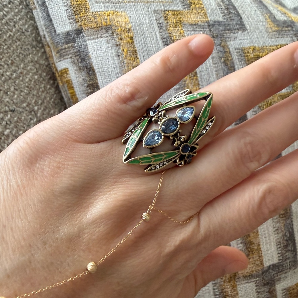 Blue and Green Statement Vintage Ring - Picture 3 of 5